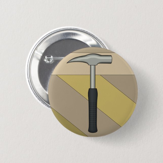 Badge Rond 5 Cm Marteau de géologue (Devant & derrière)