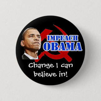 Badge Rond 5 Cm Marteau d'Obama et faucille, changement que je