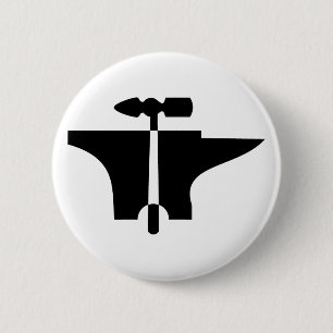Badge Rond 5 Cm Marteau enclume anvil