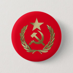 Badge Rond 5 Cm Marteau et faucille