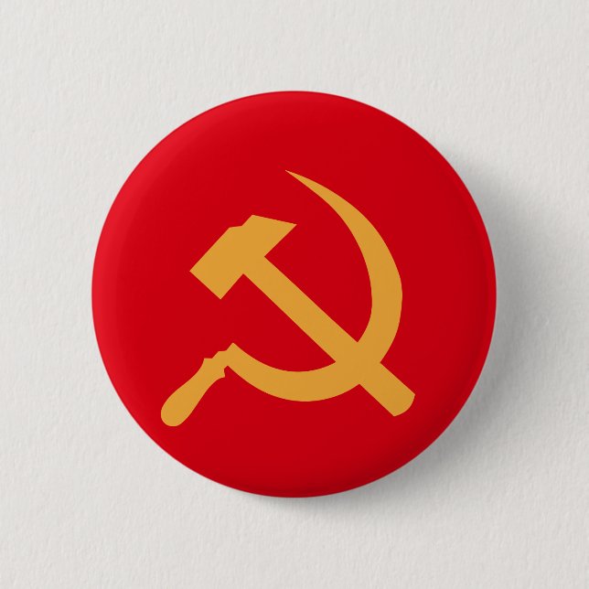 Badge Rond 5 Cm marteau et faucille de l'URSS de cccp (Devant)