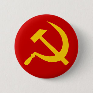 Badge Rond 5 Cm Marteau et faucille russes communistes de l'URSS