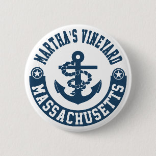 Badge Rond 5 Cm Martha's Vineyard le Massachusetts