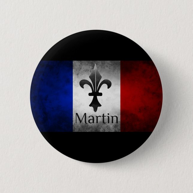 Badge Rond 5 Cm Martin French Flag (Devant)