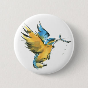 Badge Rond 5 Cm Martin-pêcheur
