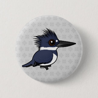 Badge Rond 5 Cm Martin-pêcheur ceinturé de Birdorable (mâle)