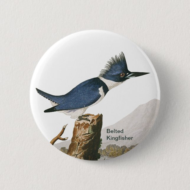 Badge Rond 5 Cm Martin-pêcheur de ceinture par John James Audubon, (Devant)
