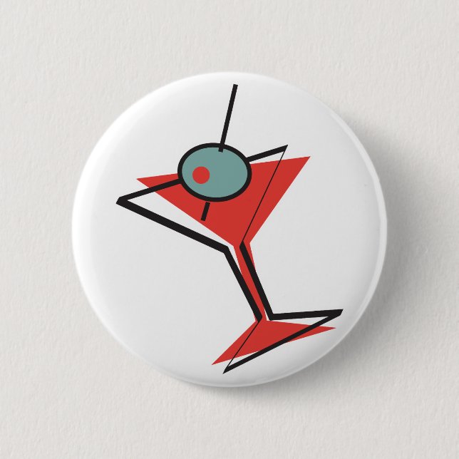 Badge Rond 5 Cm martini à l'olive rétro (Devant)