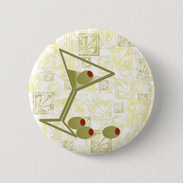 Badge Rond 5 Cm Martini et olives (Devant)
