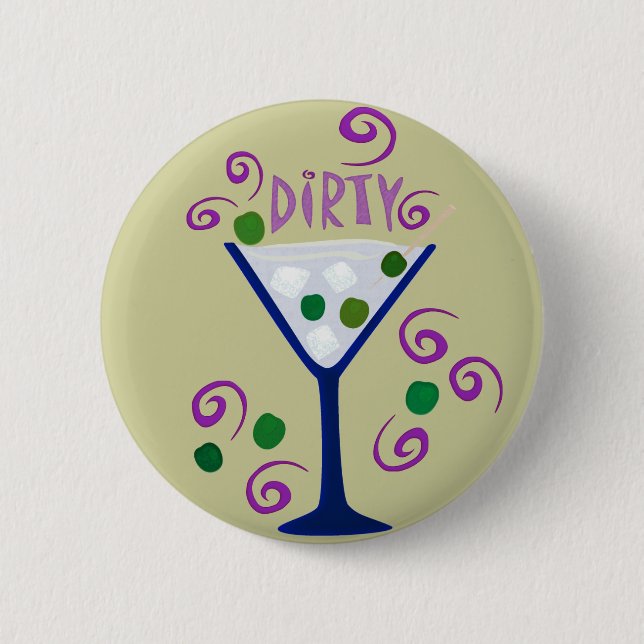 Badge Rond 5 Cm Martini foncé et sale (Devant)