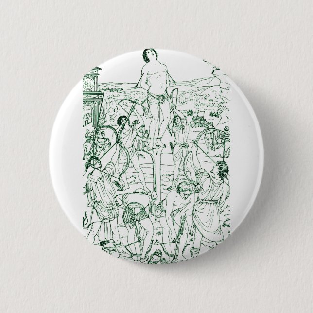 Badge Rond 5 Cm Martyre de saint Sébastien  (Devant)