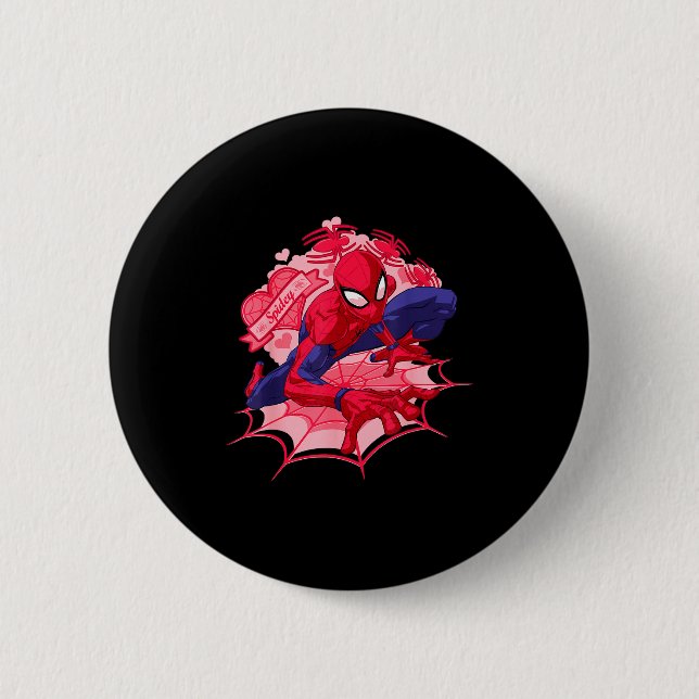Badge Rond 5 Cm Marvel Spider-man Hearts Valentines Day  (Devant)