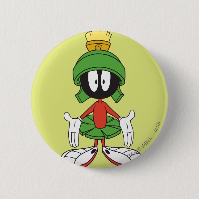 Badge Rond 5 Cm MARVIN LE MARTIAN™ Confus (Devant)