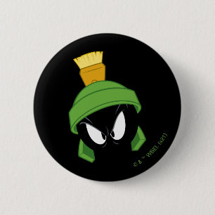 Badge Rond 5 Cm MARVIN LE MARTIEN™ Visage en colère