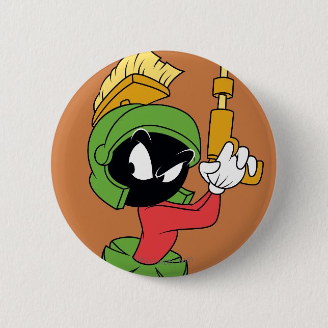 Badge Rond 5 Cm MARVIN MARTIAN™ Prêt Avec Laser (Devant)