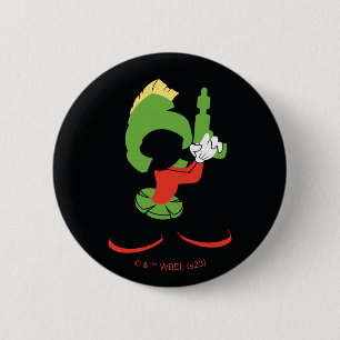 Badge Rond 5 Cm MARVIN MARTIAN™ Silhouette avec Raygun