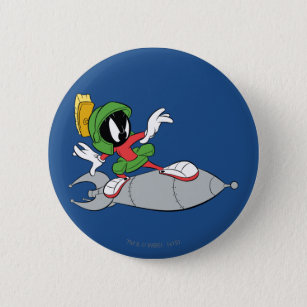 Badge Rond 5 Cm MARVIN THE MARTIAN™ Riding Rocket