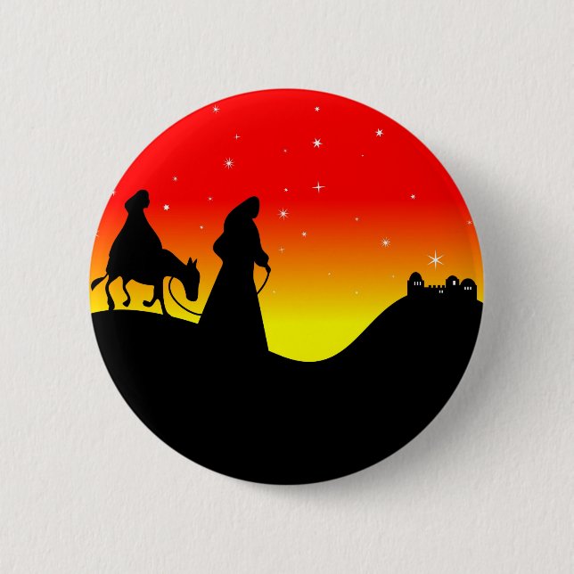 Badge Rond 5 Cm Mary et Joseph (Devant)