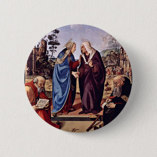 Badge Rond 5 Cm Mary et St Elizabeth Saint-Nicolas et St Anthon