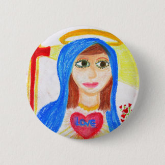 Badge Rond 5 Cm Mary, mère de l'amour