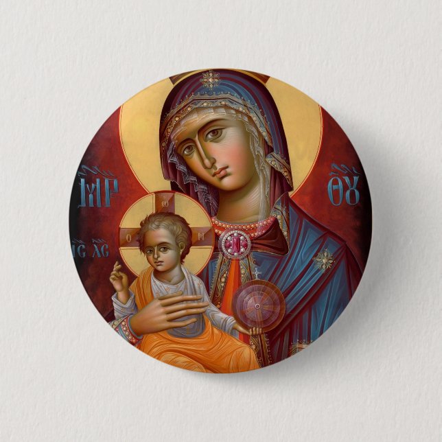 Badge Rond 5 Cm Mary - THEOTOKOS (Devant)