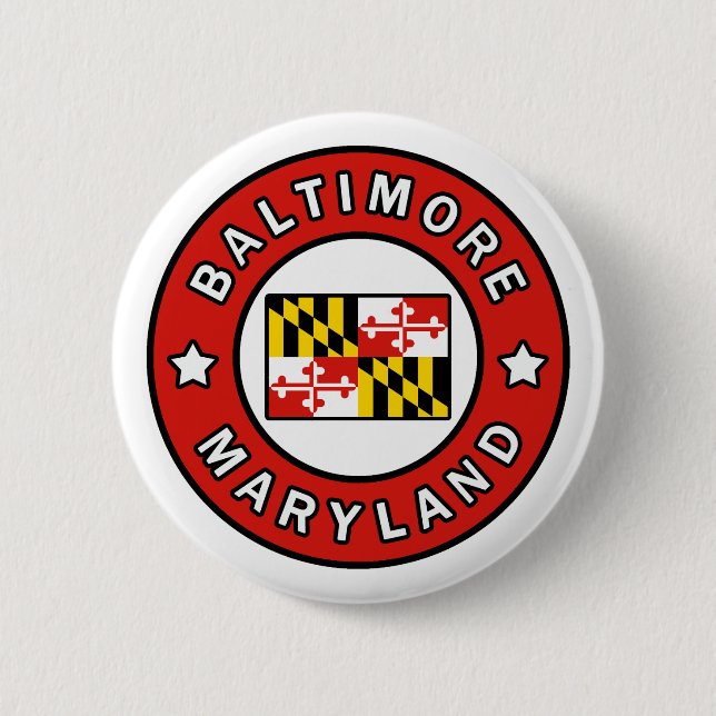 Badge Rond 5 Cm Maryland de Baltimore (Devant)
