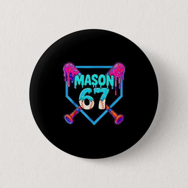 Badge Rond 5 Cm Mason 67 drôle de glace goutte à vendre conception (Devant)