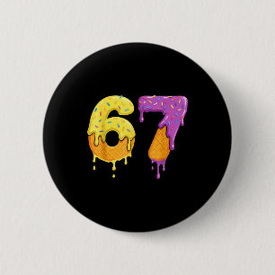 Badge Rond 5 Cm Mason 67 Glace Dégoulinant Mème Six Sept Drôle