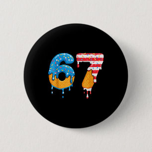 Badge Rond 5 Cm Mason 67 Glace Dégoulinante Mème Six Sept Drapeau