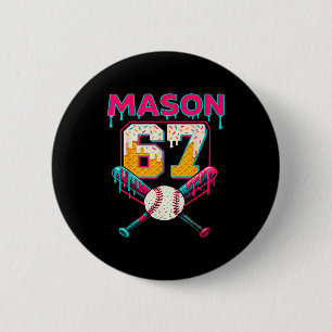 Badge Rond 5 Cm Mason drôle 67 Six Sept Srt Mème Crème Glacée Gout