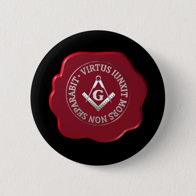 Badge Rond 5 Cm Masonic sceau de cire (Devant)