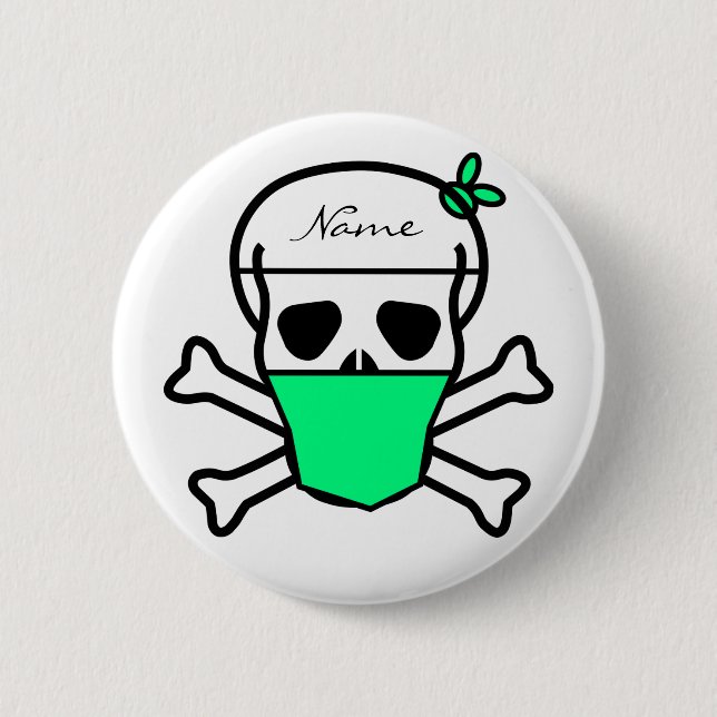 Badge Rond 5 Cm Masque à crâne Thunder_Cove (Devant)