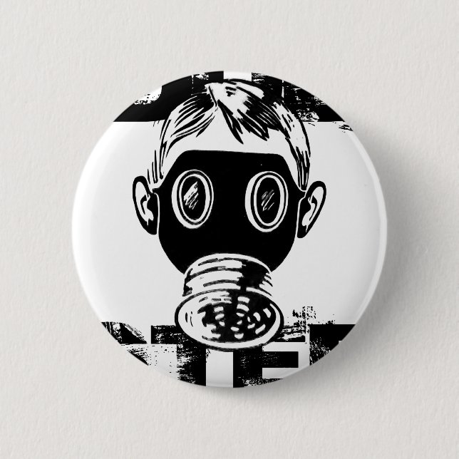 Badge Rond 5 Cm Masque à Gaz Dubstep (Devant)
