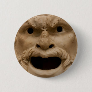 Badge Rond 5 Cm Masque antique de satyre