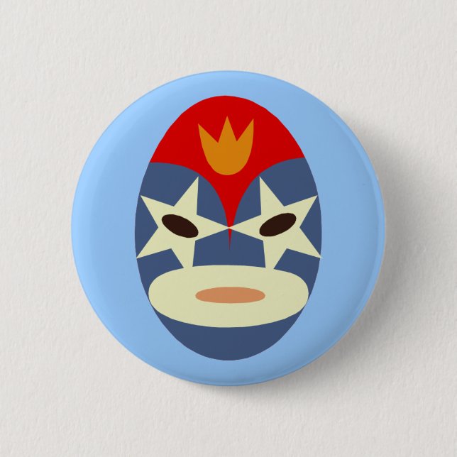 Badge Rond 5 Cm Masque bleu Lucha Libre (Devant)