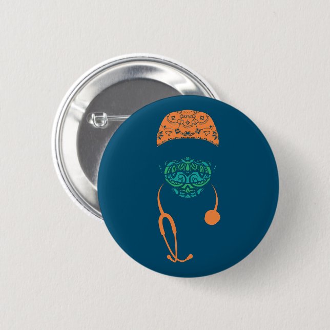 Badge Rond 5 Cm masque cachette (Devant & derrière)