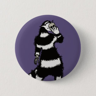 Badge Rond 5 Cm Masque de crâne de chat bizarre gothique
