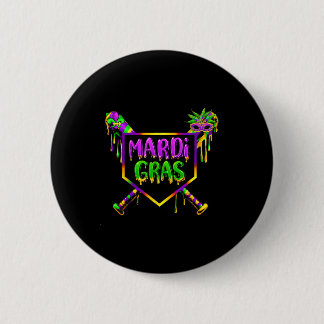 Badge Rond 5 Cm Masque de fête de Carnaval Mardi Gras Baseball Gla