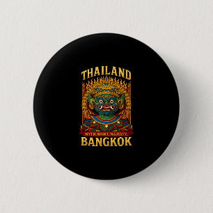 Badge Rond 5 Cm Masque de feu démoniaque thaïlandais mythique Ngko