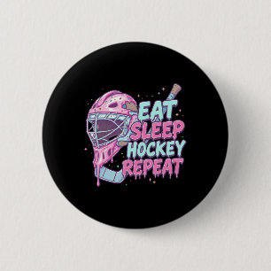 Badge Rond 5 Cm Masque de gardien de but de hockey à gouttes de gl
