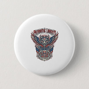 Badge Rond 5 Cm Masque de gardien patriotique inspiré de la libert
