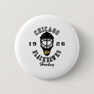 Badge Rond 5 Cm Masque de hockey des Blackhawks de Chicago Rouge N