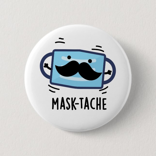Badge Rond 5 Cm Masque Drôle Masque Drôle Masque Mustache Pun (Devant)