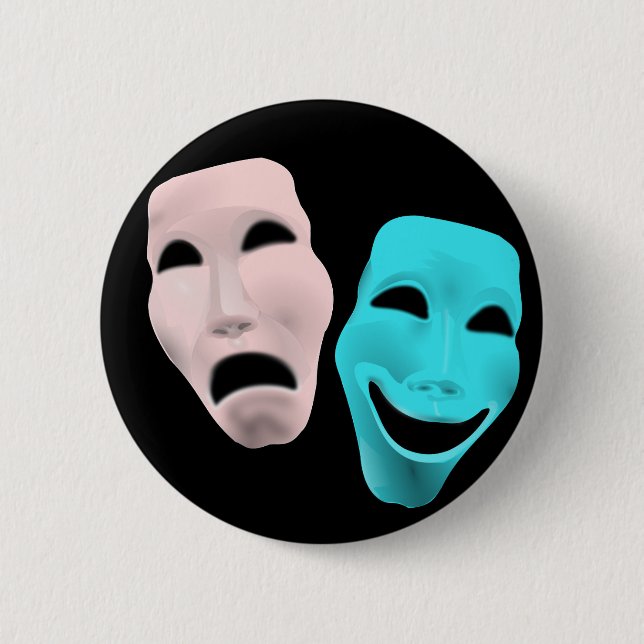 Badge Rond 5 Cm Masques de comique (Devant)