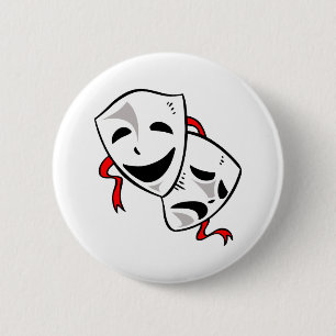 BADGE ROND 5 CM MASQUES DRAMATIQUES