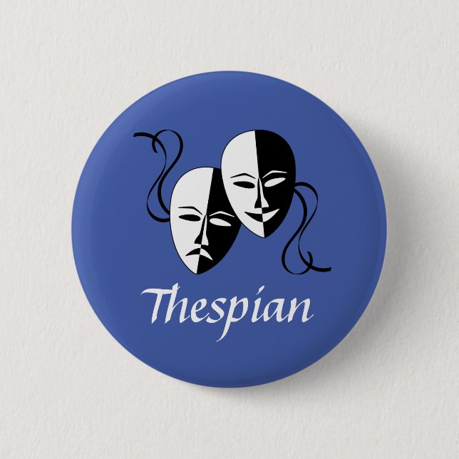 Badge Rond 5 Cm Masques Melpo Thespian (Devant)