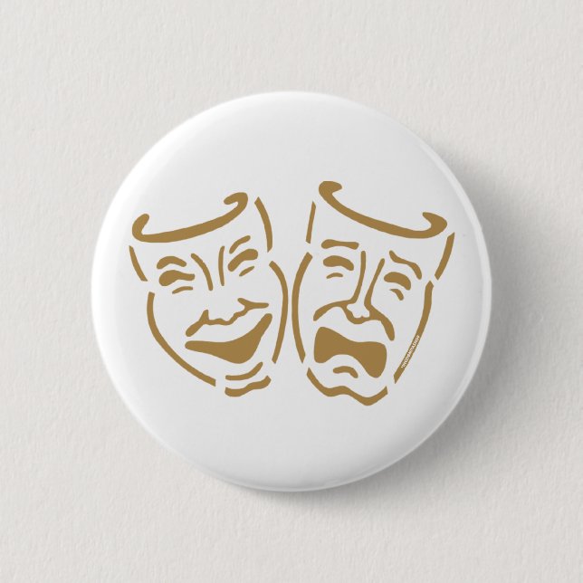 Badge Rond 5 Cm Masques simples de drame (Devant)