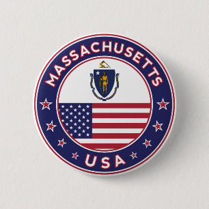 Badge Rond 5 Cm Massachusetts