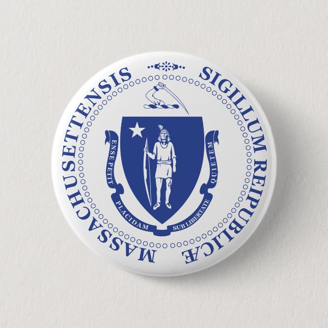 Badge Rond 5 Cm Massachusetts (Devant)