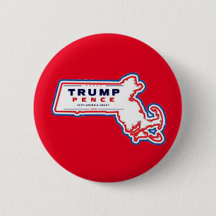 Badge Rond 5 Cm Massachusetts pour Trump Pence 2020